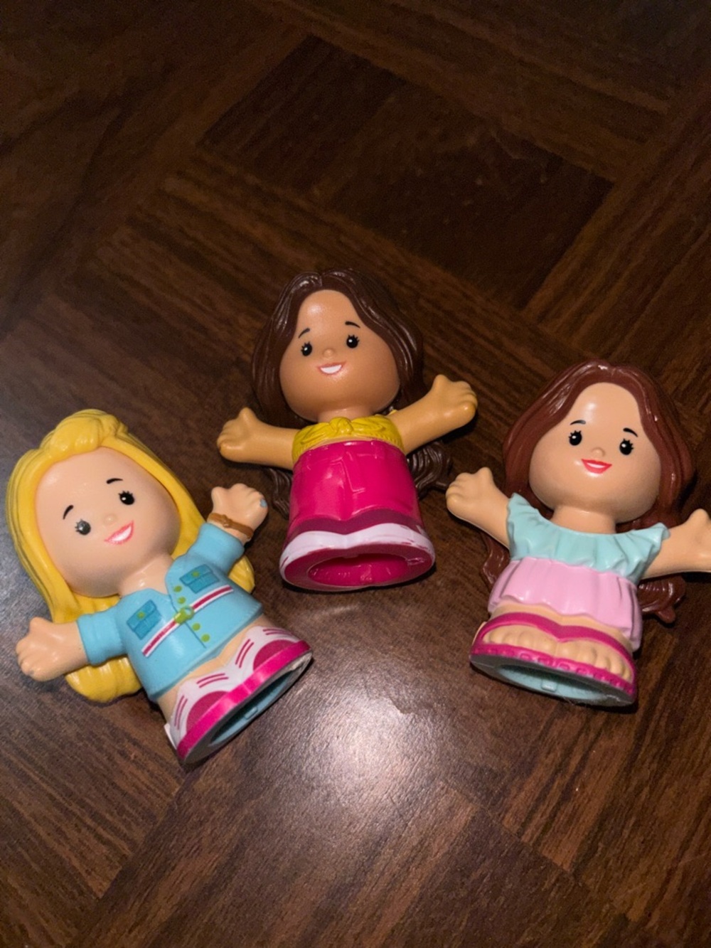 Fisher Price Little People Barbie Lot of Colorful Mini Doll Figures Set of 3